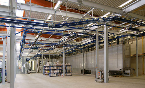 Opbouw van de eerste poedercoating installatie (colorZINQ®)
